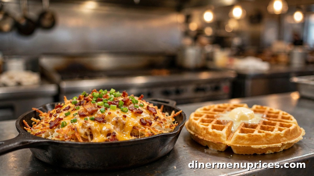 Huddle House breakfast menu prices 2026 — stuffed hash browns, pancakes, and value combo prices